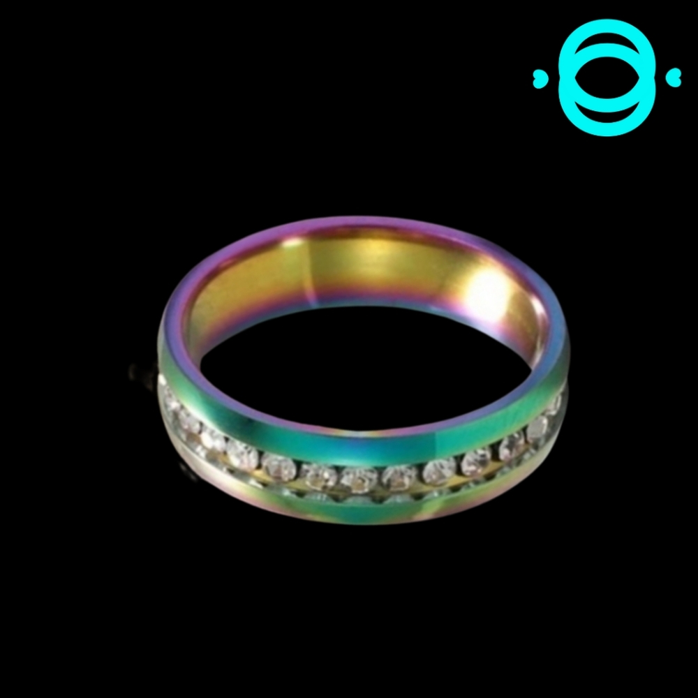 Stainless Steel Zircon Ring (size 6) - Picture 4 of 5